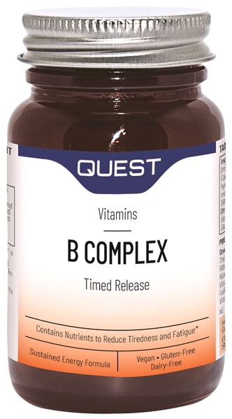 Quest - B complex Timed Release "Formerly Called Mega B 100 Timed Release" (60 Vegan Tabs)