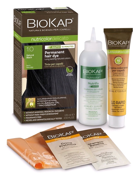 Biokap - Natural Black 1.0 Rapid Permanent Hair Dye (140ml)