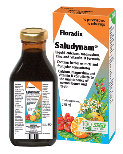 Floradix - Floradix SALUDYNAM (250ml) - Liquid Calcium, Magnesium, Zinc and Vitamin D Formula