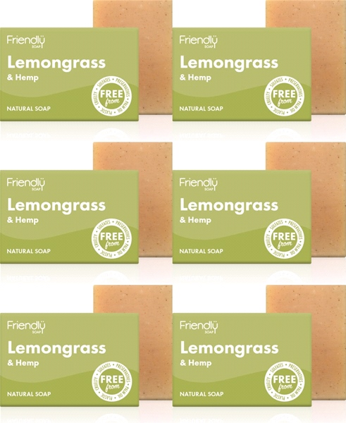 Friendly Soap - Lemongrass & Hemp Soap (95g) - Pack of 6