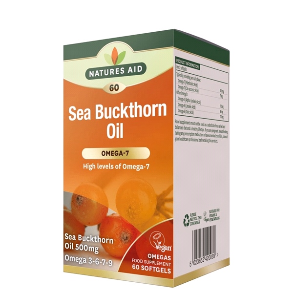 Natures Aid - Omega 7 Sea Buckthorn Oil ( 60 Veg. Caps )