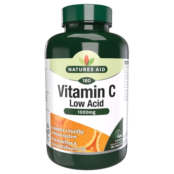 Natures Aid - Vitamin C 1000mg Low Acid - 180 Tabs