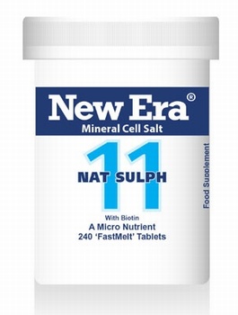 New Era - Nat Sulph No. 11 ( 240 Tablets ) For Water infiltrations; liverish symptoms; influenza; bilious attacks.