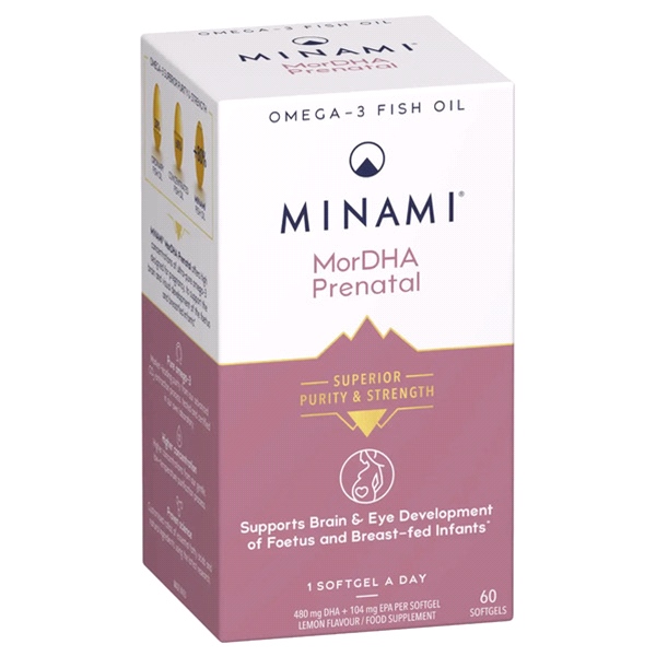 Minami Nutrition - MorDHA Prenatal Omega-3 Fish Oil (60 Softgels) - Perfectly balanced for you and your little one