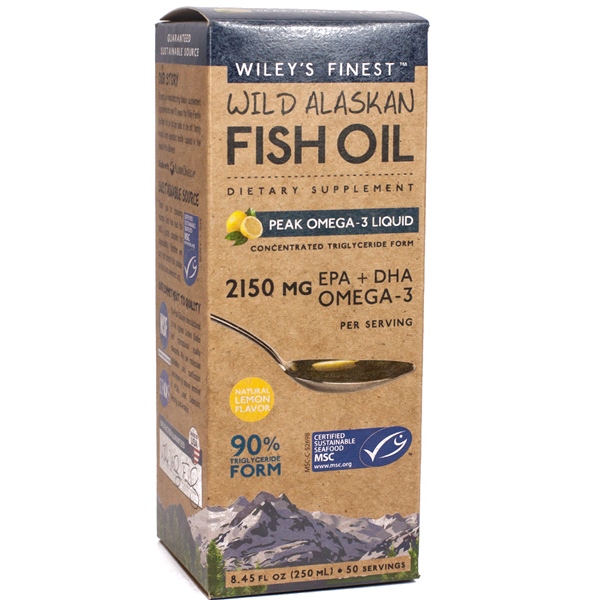 Wiley's Finest - Wild Alaskan Fish Oil Peak Omega-3 Liquid (250ml/50 Servings)