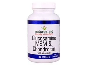 Natures Aid - Glucosamine 500mg, MSM 500mg + Chondroitin 100mg (with Vit C)- 90 Tabs
