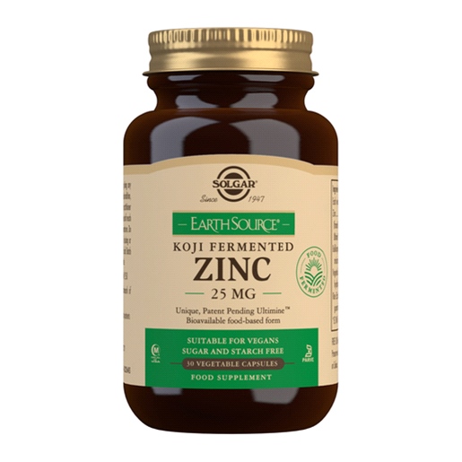Solgar - EarthSource Food-Fermented Koji Zinc 25 mg (30 Vegetable Capsules)