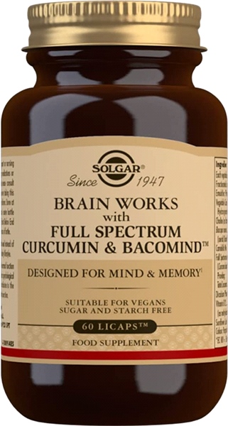 Solgar - Brain Works with Full Spectrum Curcumin & BacoMind Capsules (60 Capsules)