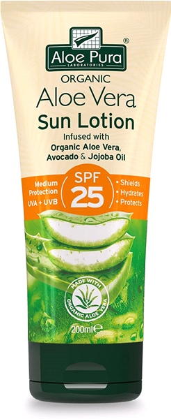 Aloe Pura - Organic Aloe Vera Sun Lotion SPF25 (200ml)