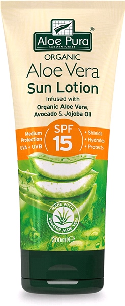 Aloe Pura - Organic Aloe Vera Sun Lotion SPF15 (200ml)