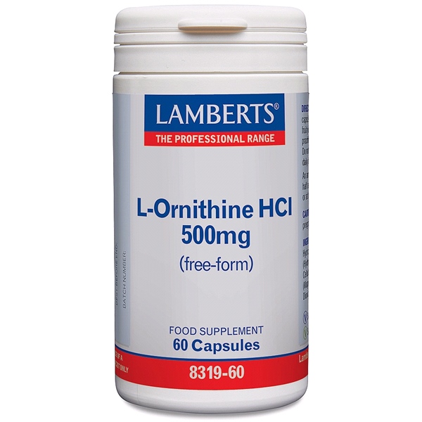 LAMBERTS - L-Ornithine 500mg - Free Form (60 Capsules)