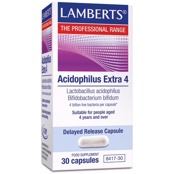 LAMBERTS - Acidophilus Extra 4 (4 billion friendly bacteria per capsule) 30 caps