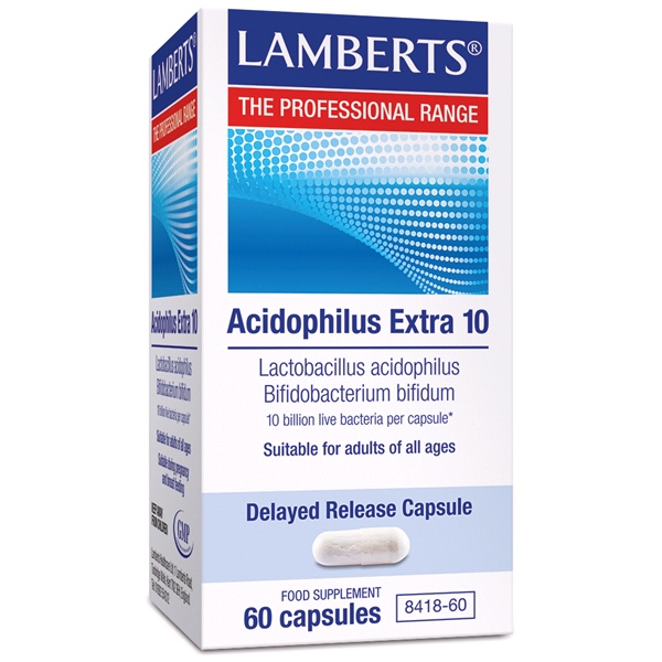 LAMBERTS - Acidophilus Extra 10 (10 billion friendly bacteria per capsule) 60 caps