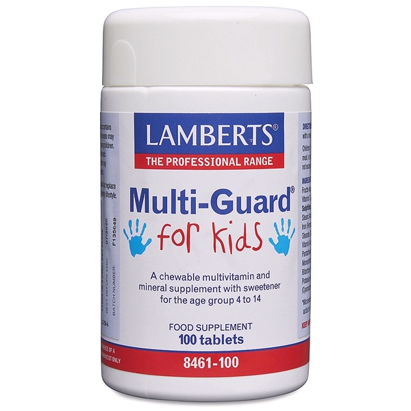 LAMBERTS - Multi-Guard for Kids - Tasty chewable vitamins and minerals for children aged 4-14 years (100 Tablets)