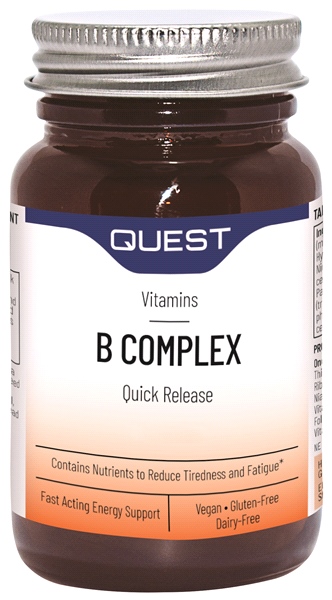Quest - B Complex Quick Release "Formerly Called Mega B 50 - Quick Release"  (60 Vegan Tabs)