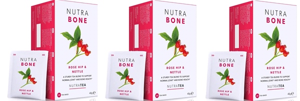 NutraTea - NUTRA BONE (ROSE HIP & NETTLE) - BONE HEALTH & SUPPORT (3 X 20 Biodegradable Tea Bags)