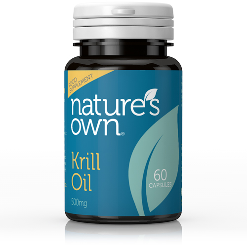 NATURE'S OWN - Krill Oil  -  500mg ( 60 Capsules ) - For Heart, Brain & Vision