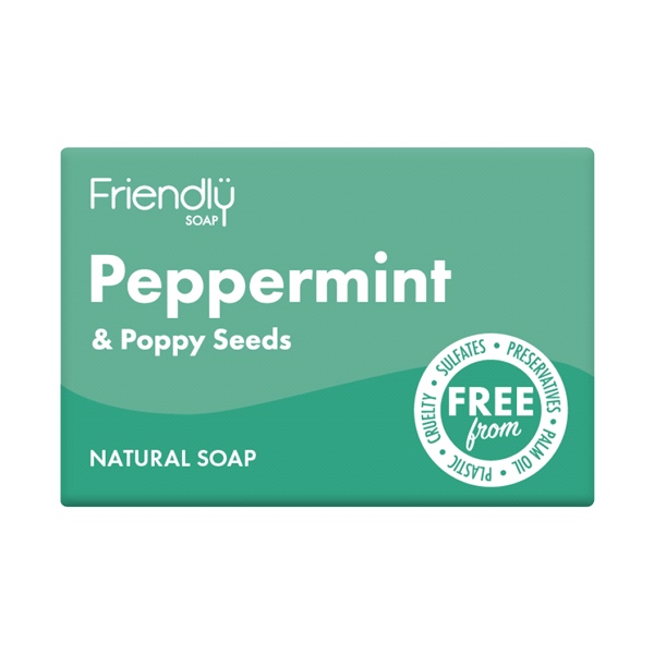 Friendly Soap - Peppermint & Poppy Seed Soap (95g)