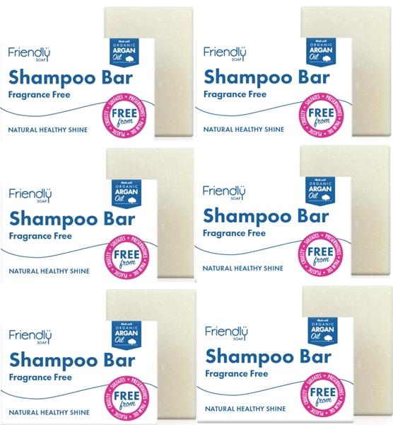 Friendly Soap - Shampoo Bar - Fragrance Free (95g) - Pack of 6