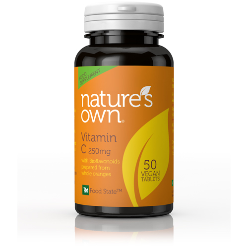 NATURE'S OWN - Vitamin C with Biboflavonoids.Low acidity (250mg/80mg)  50 tabs