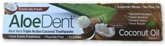 Aloe Dent - Coconut Oil Toothpaste - Fluoride Free - 100ml