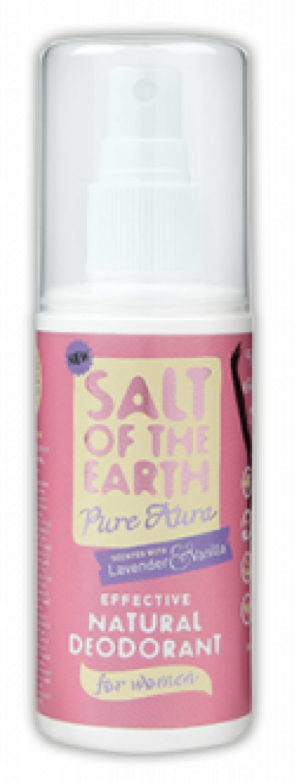 Crystal Spring - Salt of the Earth Pure Aura Lavender & Vanilla Spray (100ml) - Natural deodorant for women