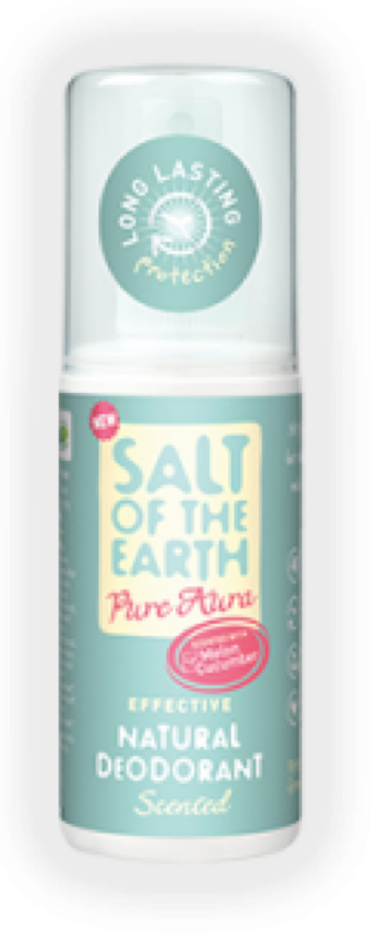 Crystal Spring - Salt of the Earth Pure Aura Melon & Cucumber Spray (100ml) - Natural deodorant for women