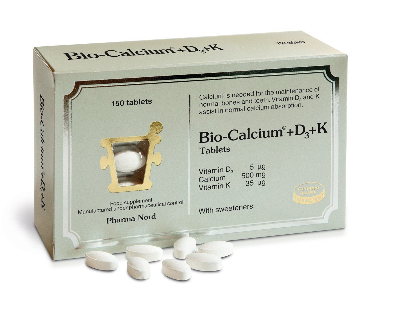 BioCalcium + D3 + K 500mg Tabs (150) Pharma Nord UK