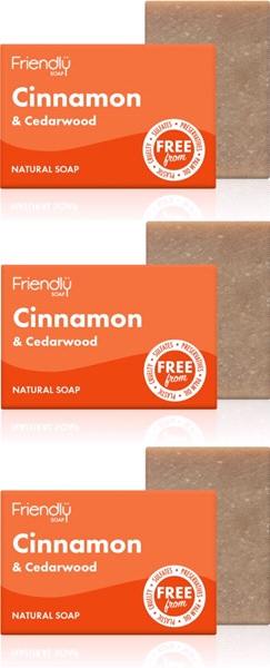 Friendly Soap - Cinnamon & Cedarwood Soap (95g) - Pack of 3