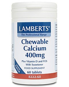 LAMBERTS - Calcium Chewable 400mg ( Lemon flavour with Vit D and Fos)  (60tabs)