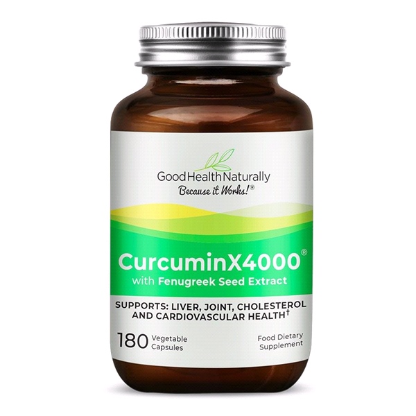 Good Health Naturally - CurcuminX4000™ with Fenugreek Seed Extract (180 Vegetable Capsules)