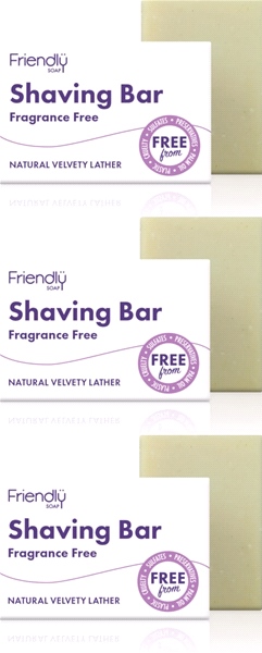 Friendly Soap - Shaving Bar - Fragrance Free (95g) - Pack of 3