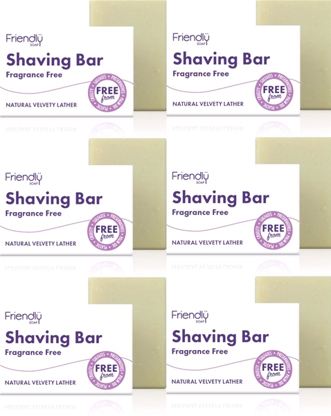 Friendly Soap - Shaving Bar - Fragrance Free (95g) - Pack of 6