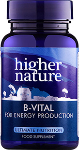 Higher Nature - B-Vital (B Complex with ginseng - invigorating energy complex)  - 90 Veg Tabs