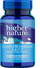 Higher Nature - Complete Omegas 3:6:7:9 (Blend of all omegas) - 90 Caps