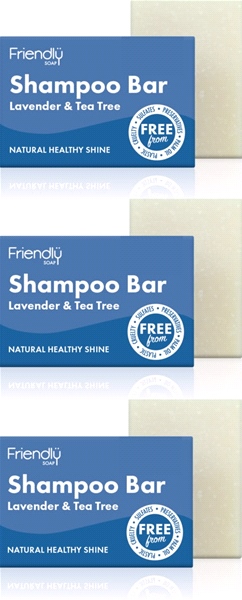 Friendly Soap - Shampoo Bar - Lavender & Tea Tree (95g) - Pack of 3