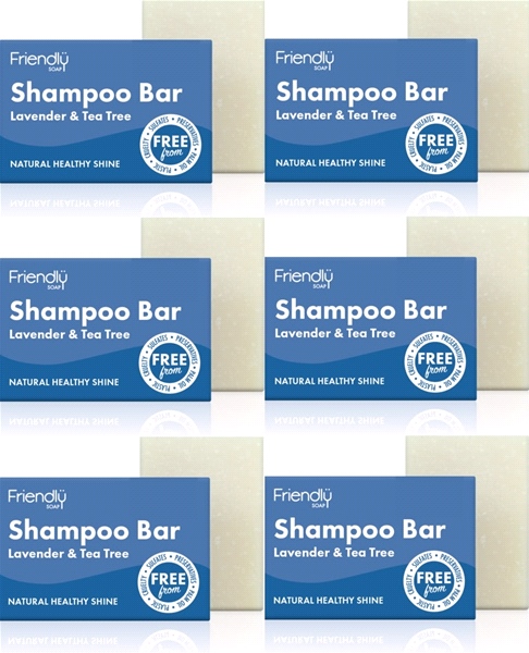 Friendly Soap - Shampoo Bar - Lavender & Tea Tree (95g) - Pack of 6