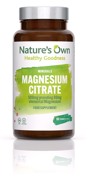 NATURE'S OWN - Magnesium Citrate : 500mg providing 80mg elemental Magnesium (90 Capsules)