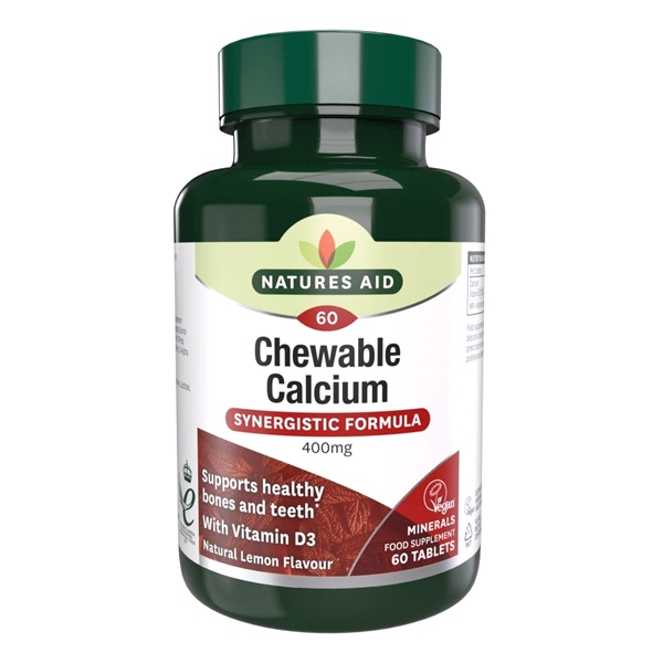 Natures Aid - Calcium (Chewable) - 400mg (60 Tablets)