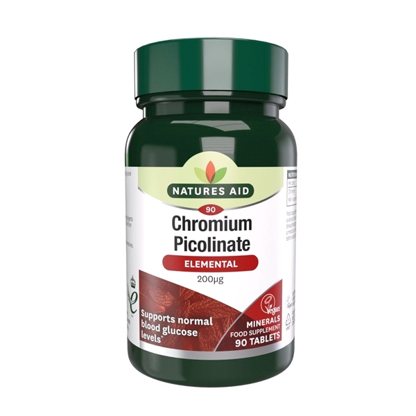 Natures Aid - Chromium Picolinate 200ug elemental (90 Tabs)