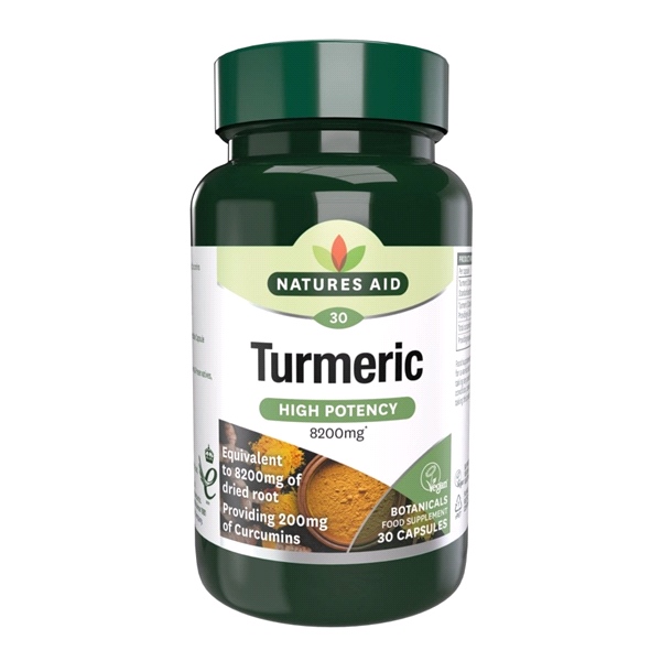 Natures Aid - Turmeric 8200mg (High Potency) - 30 Capsules