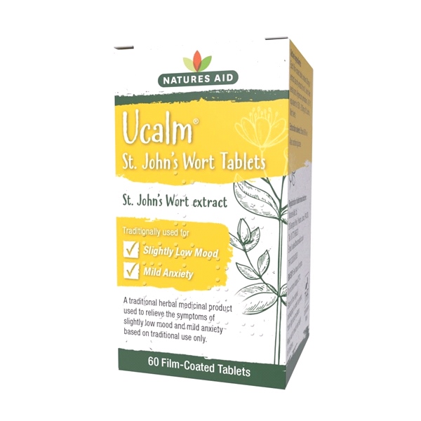 Natures Aid - Ucalm (St John's Wort Extract 300mg) 60 Film-Coated Tablets