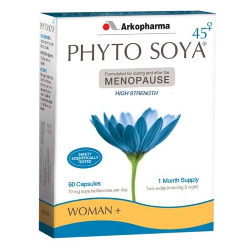 Arkopharma - Phyto soya - DOUBLE POTENCY (60 caps) - for menopause - hot flushes etc. One month supply
