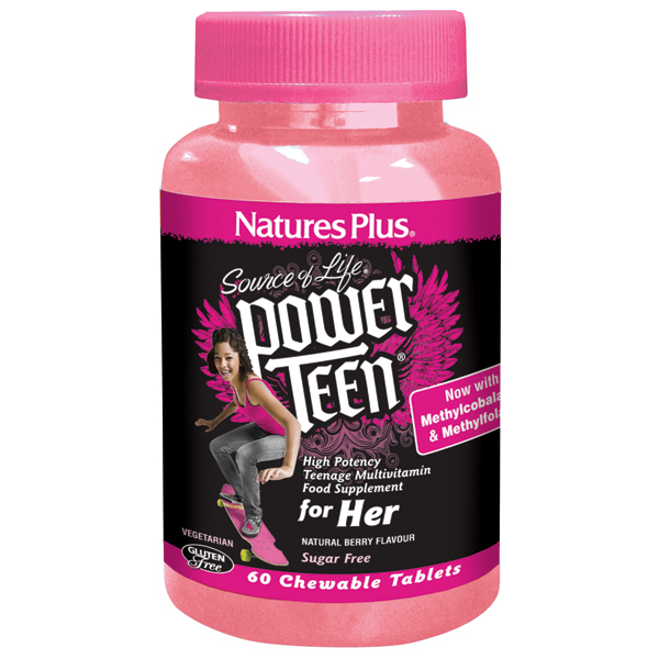 Natures Plus - POWER TEEN® For Her Chewable Multi - Wild Berry (60 Chewable Tablets)