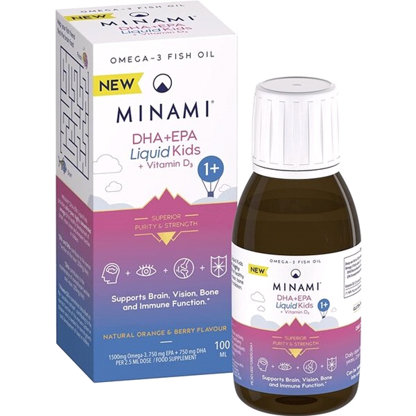 Minami Nutrition - DHA+EPA Liquid Kids + Vitamin D3 (100ml)