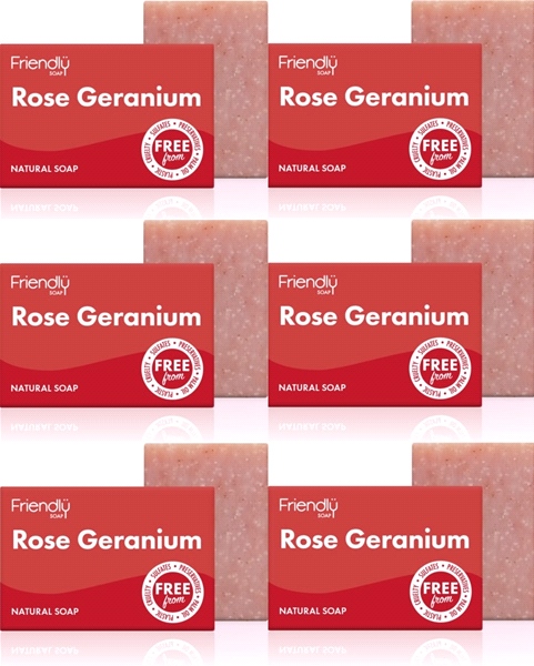 Friendly Soap - Rose Geranium Soap (95g) - Pack of 6