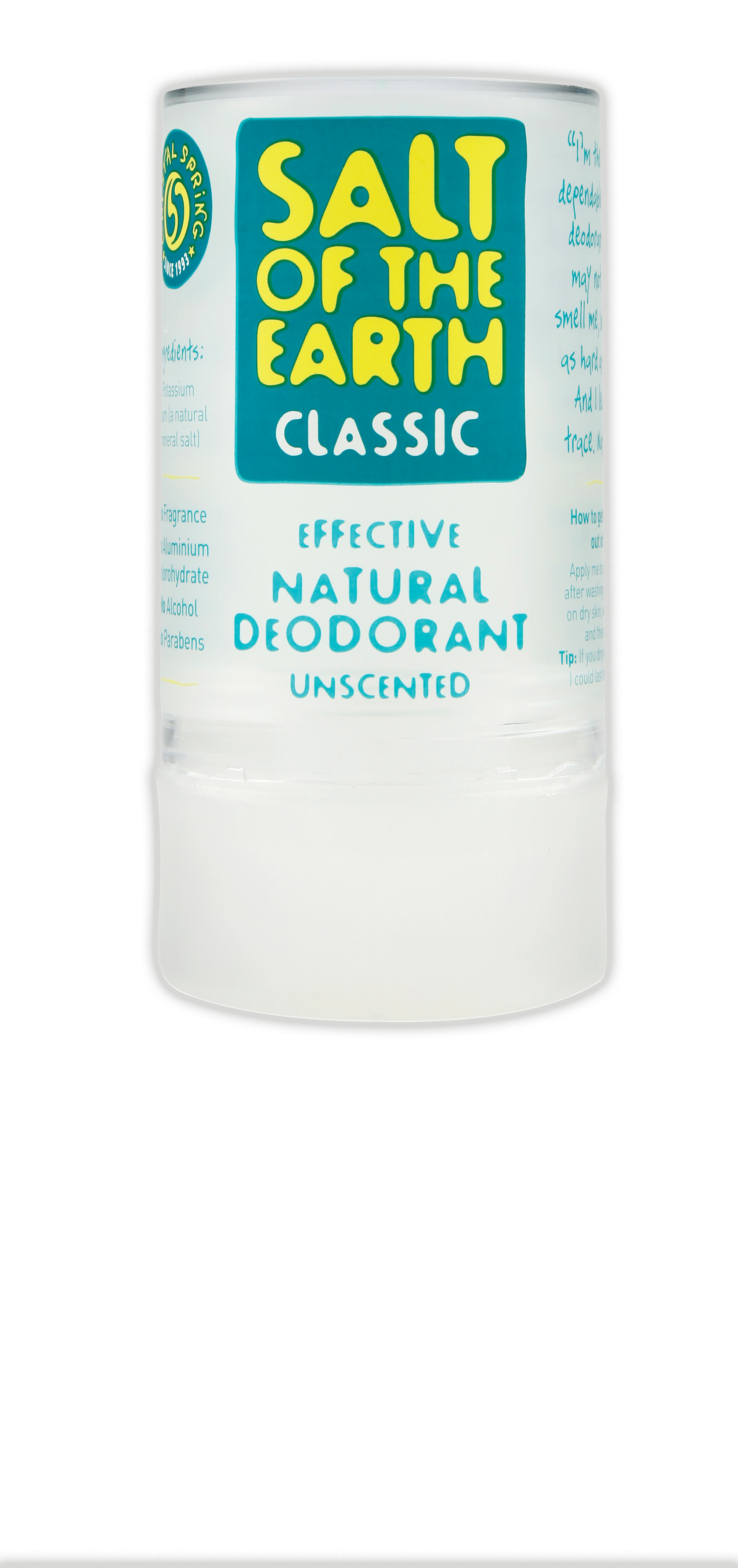Crystal Spring - Salt of the Earth - A natural unscented deodorant (50g) - Travel Size