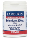 LAMBERTS - Selenium 200ug +A+C+E (One a day formula) 100 tabs