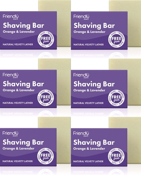 Friendly Soap - Shaving Bar - Orange & Lavender (95g) - Pack of 6