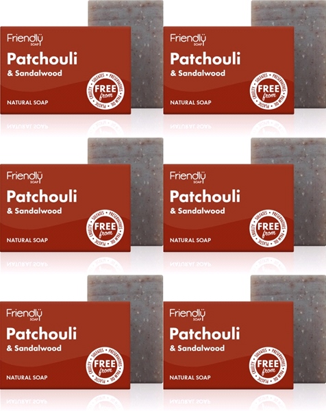Friendly Soap - Patchouli & Sandalwood Soap (95g) - Pack of 6